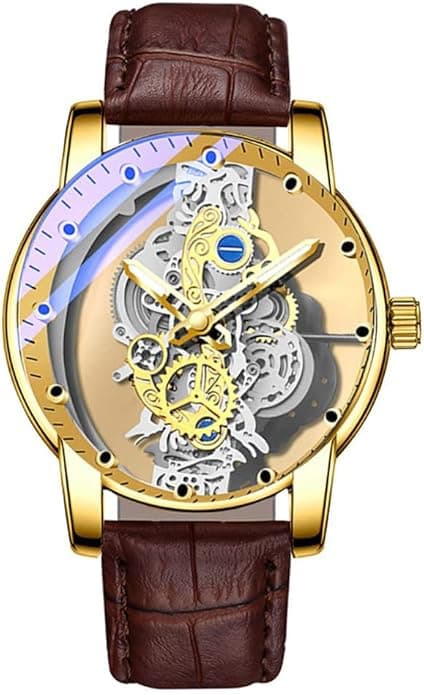 Zentavi Skeleton Watch Transparent Cover Skull Design Stainless Steel