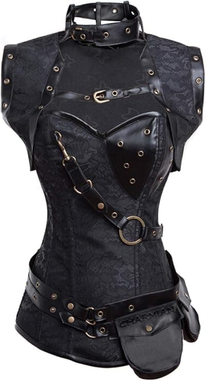 Charmian Women's Steampunk Spiral Steel Boned Vintage