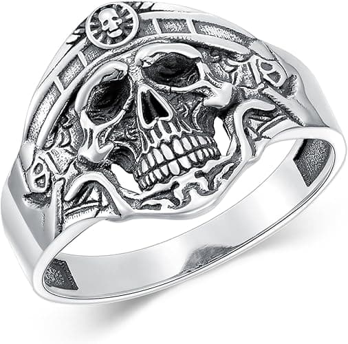 Skull Ring for Men 925 Sterling Silver