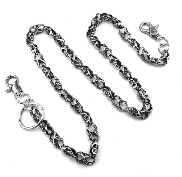Skull Biker Punk Wallet Chain Metal Link Jean Key Chain 46cm