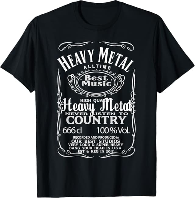 HEAVY METAL Forever Hard Rock Music Skull T-Shirt Fan Wear